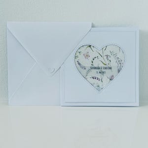 Trouwkaart * Glanzende bloem * spreuk / gepersonaliseerd / geldvakje / geldcadeau hart bloemen naam datum