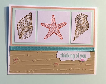 Thinking of You Seashells Handmade Card