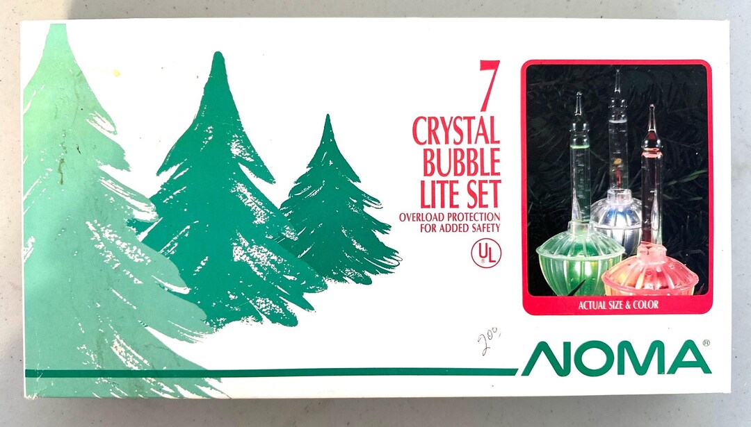 Vintage Noma Christmas Crystal Bubble Lights Strand of 7 Tested Works