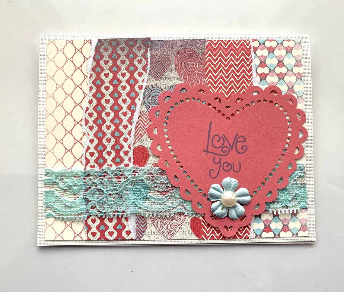 Love You Handmade Greeting Card - Etsy