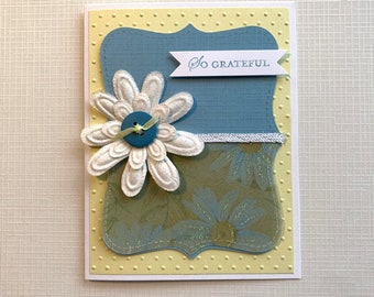 Grateful Daisy Blank Handmade Card