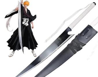 Handmade Kurosaki Ichigo Katana Replica: Bleach Anime Sword, Cosplay Prop