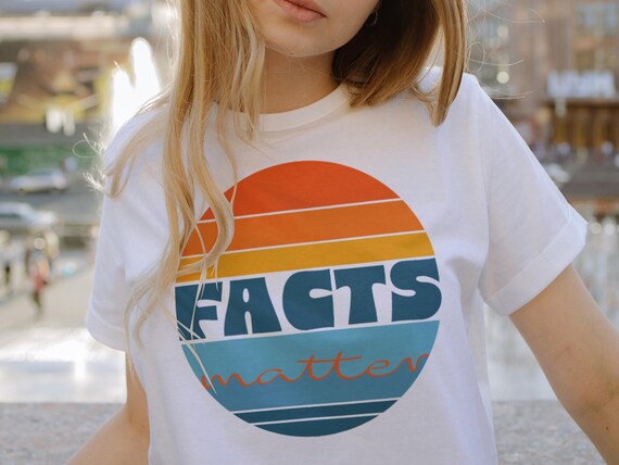 Retro "Facts Matter" Statement T-shirt, Critical Thinking T-Shirt, Political Tee, Anti-Misinformation Apparel, Truth & Integrity Shirt