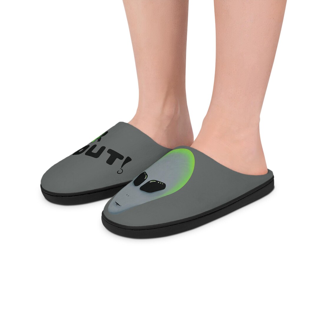 Alien Face 'far Out' Slippers | Men's Indoor Slippers - Etsy