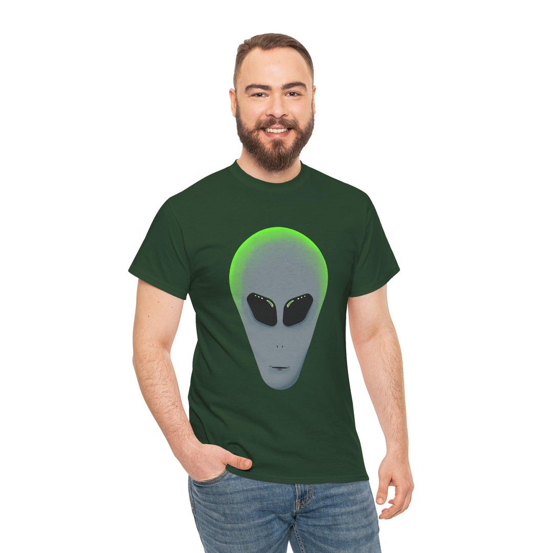 Neon Alien Face Tee | UFO Extraterrestrial Graphic Shirt - Etsy