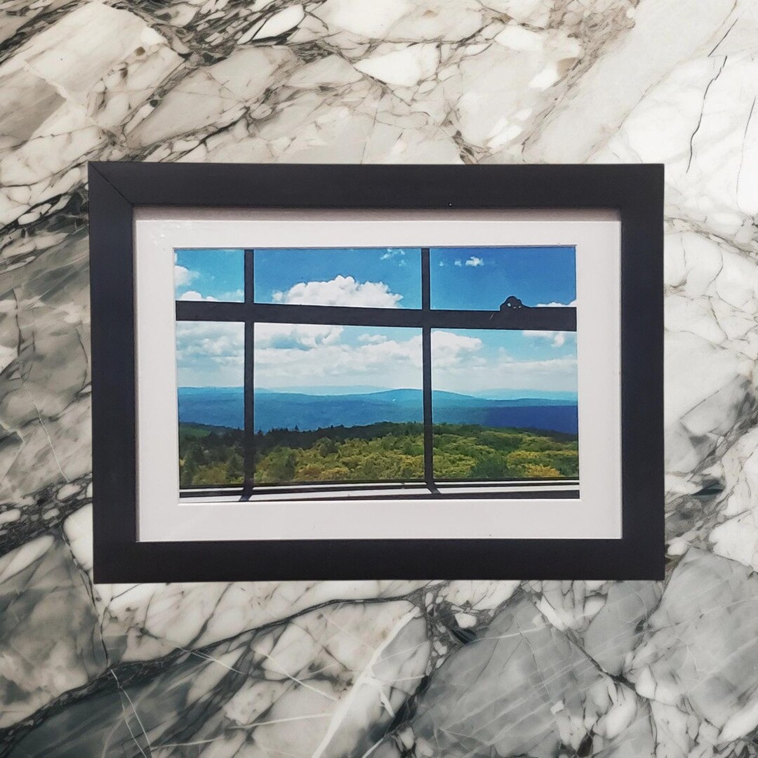 Window Frame Sceneic Picture Mountain View Through Window Frame – 4x6 Framed Nature Photo Print ...