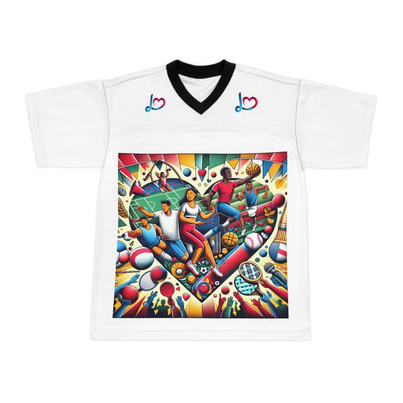 Colorful Unisex Football Jersey, Vintage Sports Tee, Unique Athletic ...