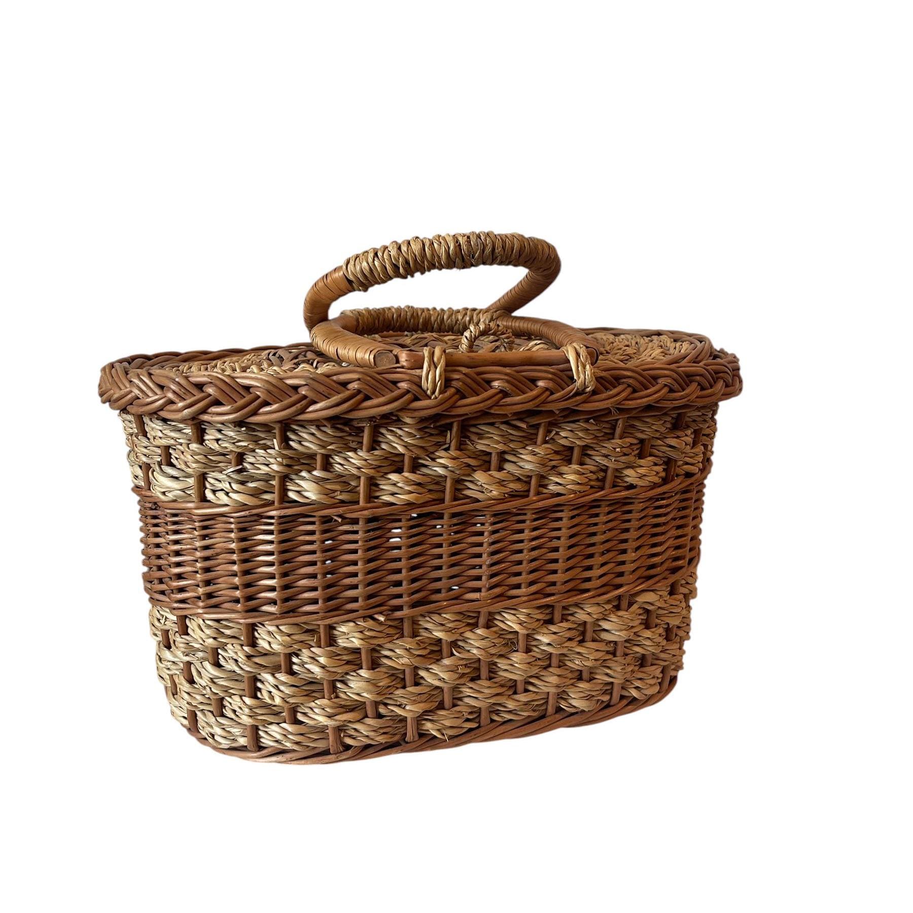 * vintage basket ❀ 持ち手つき * バスケット Vintage Basket Purse - Etsy