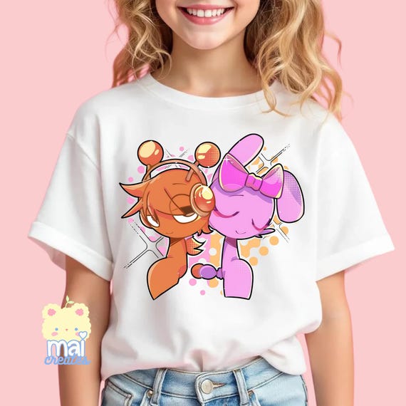 Roblox Sprunki Oren X Powder T-shirt unisex per ragazzi in 100