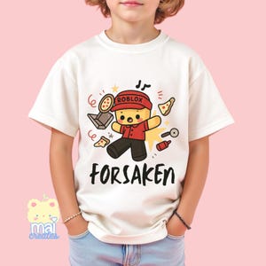 Roblox | Forsaken Elliot Unisex Youth 100% Cotton T-Shirt | 7 Colors | Video Gamer Boys Birthday Gift Present | c00lkid shedletsky 1x1x1x1