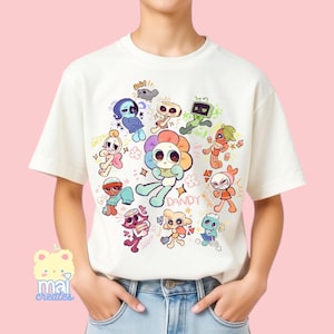 Roblox | Dandy’s World Characters Unisex Youth 100% Cotton T-Shirt | 3 Colors | Gamer Boys Girls Birthday Gift Present | Dandy