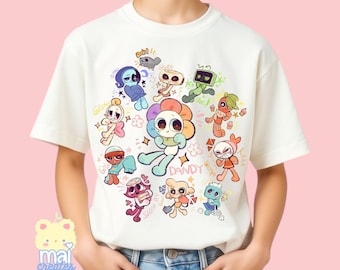 Roblox | Dandy’s World Characters Unisex Youth 100% Cotton T-Shirt | 6 Colors | Gamer Boys Girls Birthday Gift Present | Dandy