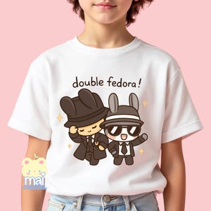 Roblox | Forsaken Chase Mafioso Unisex Youth 100% Cotton T-Shirt | 7 Colors | Video Gamer Boys Birthday Gift Present | Double Fedora Elliot