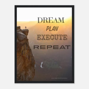 Arte motivazionale, affermazioni, imprenditore, poster ispiratore, carta opaca premium con cornice in legno, 30 x 40 cm / 12 x 16 pollici