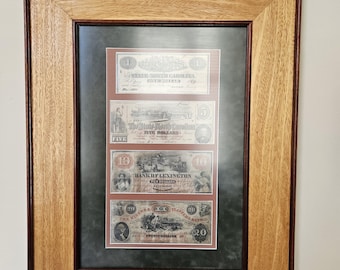 Moneda enmarcada de la época de la Guerra Civil de Carolina del Norte