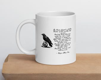 Der Rabe Becher | Edgar Allan Poe Tasse | Gothic Literatur Geschenk | Academia Kaffeetasse | Literarisches Horror-Liebhaber-Geschenk