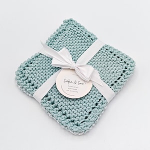 Handknitted baby washcloths/face washcloths - 3-pack - Egyptian cotton