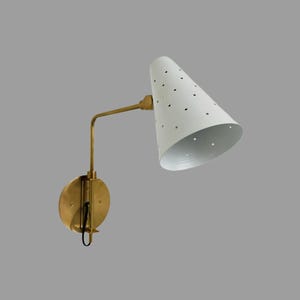 Mid century Brass White Wall Sconce Modern Sputnik Lamp Stilnovo Light Fixture Italian Brass Wall Light Bedside Lamp, Kitchen Lamp