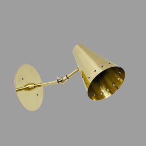 1950&#39;s Mid Century Wall Sconce Gold Brass Light Modern Stilnovo Style Wall Sconce Italian Wall Lamp Sputnik Light Fixture