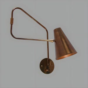 Pair of Italian Raw Brass Wall Sconce Swing Arm Wall Lamp Mid Century Modern Wall Sconce Reading Light Fixture Bedside Lamp Sputnik Lights