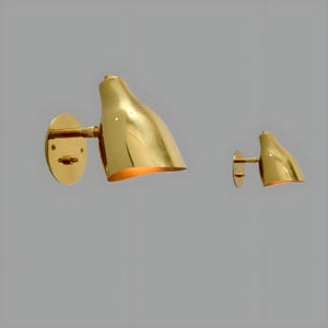 Pair of Italian Polish Brass Wall Sconces - Mid Century Brass Wall Lamp - Elegance Light Fixture Reading Light, Bedside Light