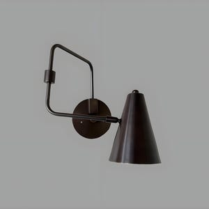 Pair of Black Italian Brass Wall Sconce Swing Arm Wall Lamp Light Mid Century Modern Wall Sconce Reading Light Bedside Lamp Sputnik Lights
