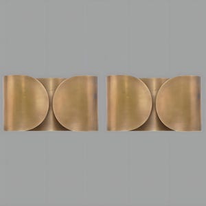 Italiaanse goudmessing Foglio wandkandelaar - Messing wandlamp uit het midden van de eeuw - Elegante messing Foglio wandlamp Spoetnik moderne wandkandelaar