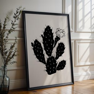 Prickly Pear Cactus Print: Southwest Home Decor Vintage Botanical Art (Digital Download)