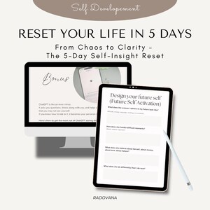 From Chaos to Clarity Workbook | 5-Day Self-Discovery Journal for Women | Personal Growth, Purpose & Vision Planner | EN Version