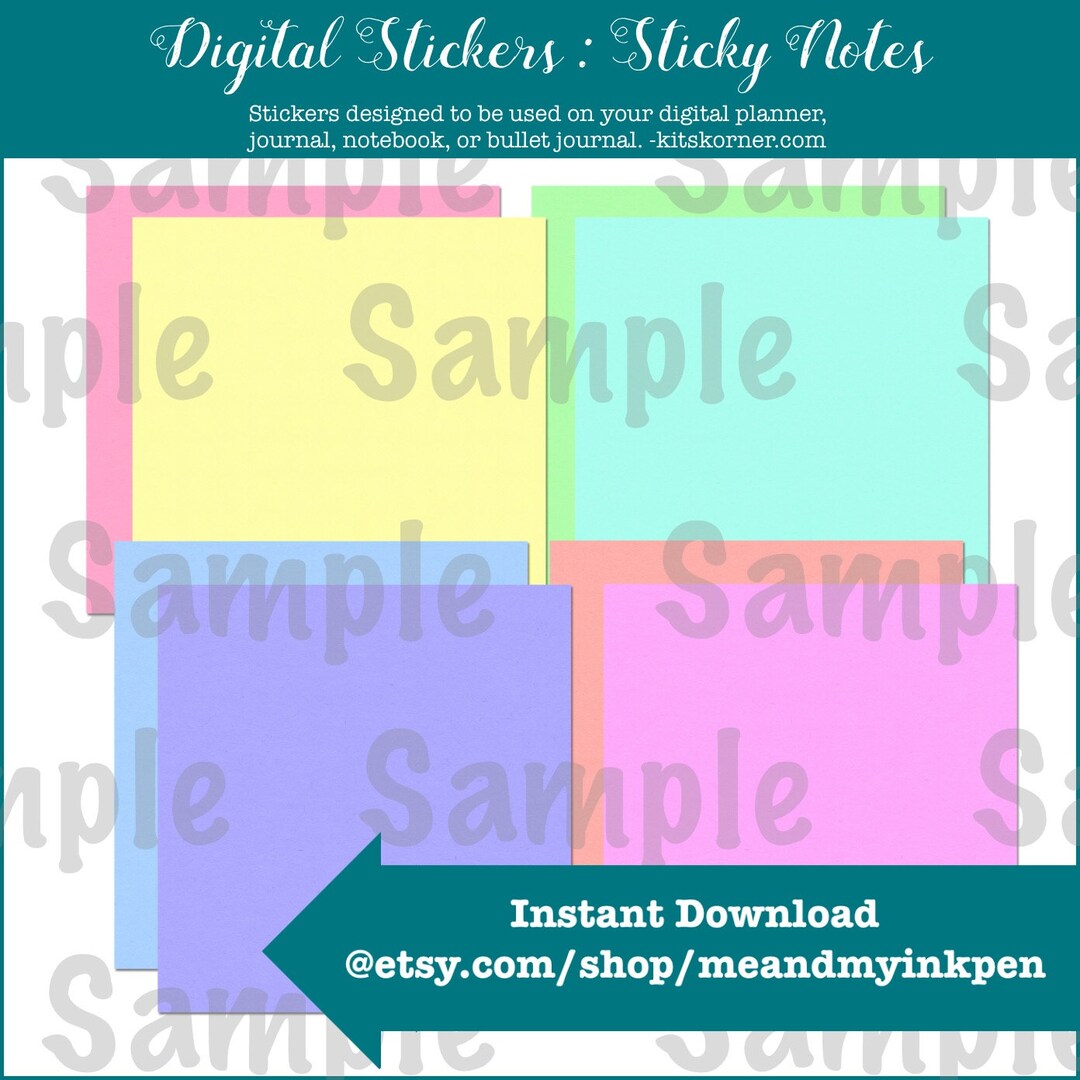 Digital Journal Stickers : Sticky Notes - Etsy