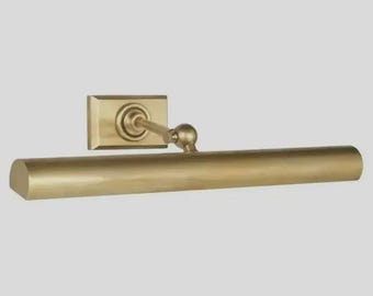 Modern Brass Picture Light Sconce, Wall Mounted Art Light, Vintage Gallery Lamp, Bathroom Vanity Light, Minimal Cylinder Wall Fixture