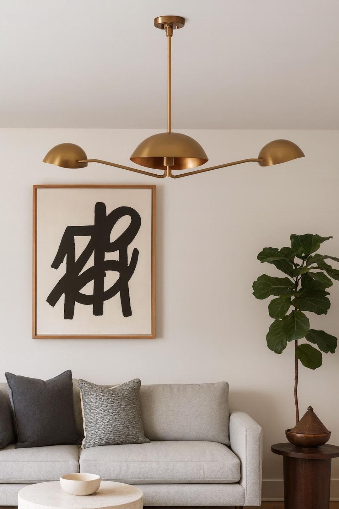 3アーム ミッドセンチュリー 真鍮 スプートニク シャンデリア