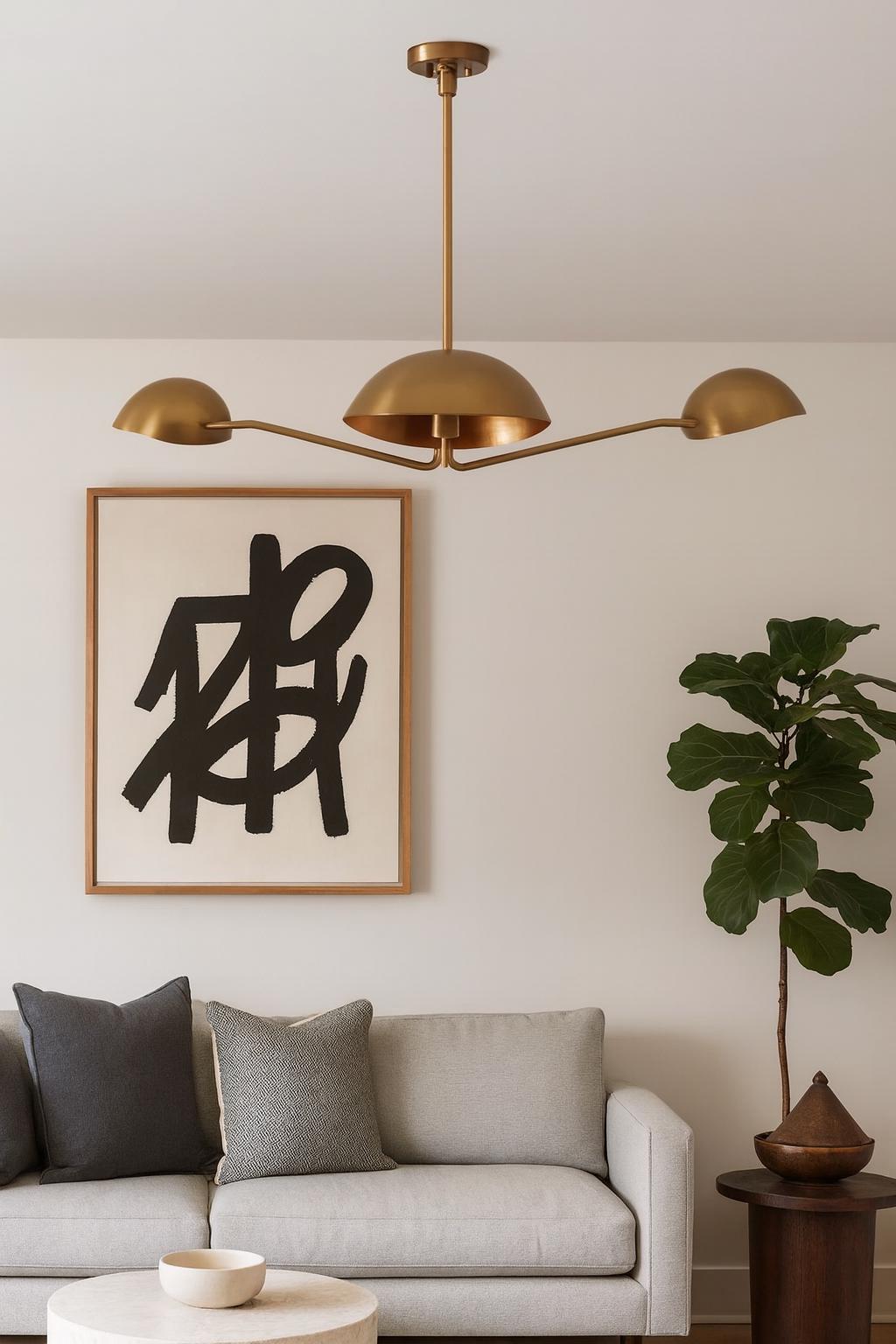 3アーム ミッドセンチュリー 真鍮 スプートニク シャンデリア