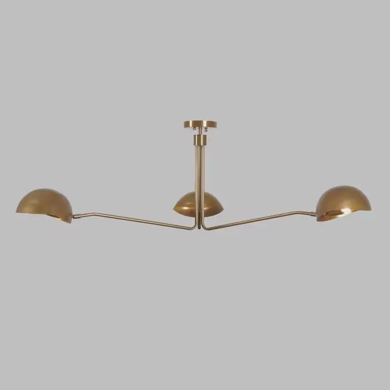 3アーム ミッドセンチュリー 真鍮 スプートニク シャンデリア