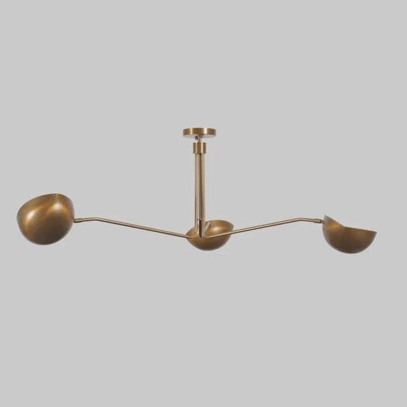 3アーム ミッドセンチュリー 真鍮 スプートニク シャンデリア