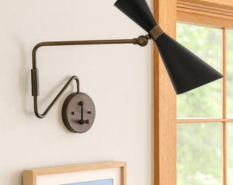 Applique Murale Italienne Diabolo, Style Moderne, Laiton, Réglable, Blanc