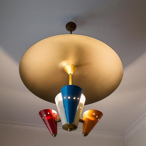 3アーム ミッドセンチュリー 真鍮 スプートニク シャンデリア