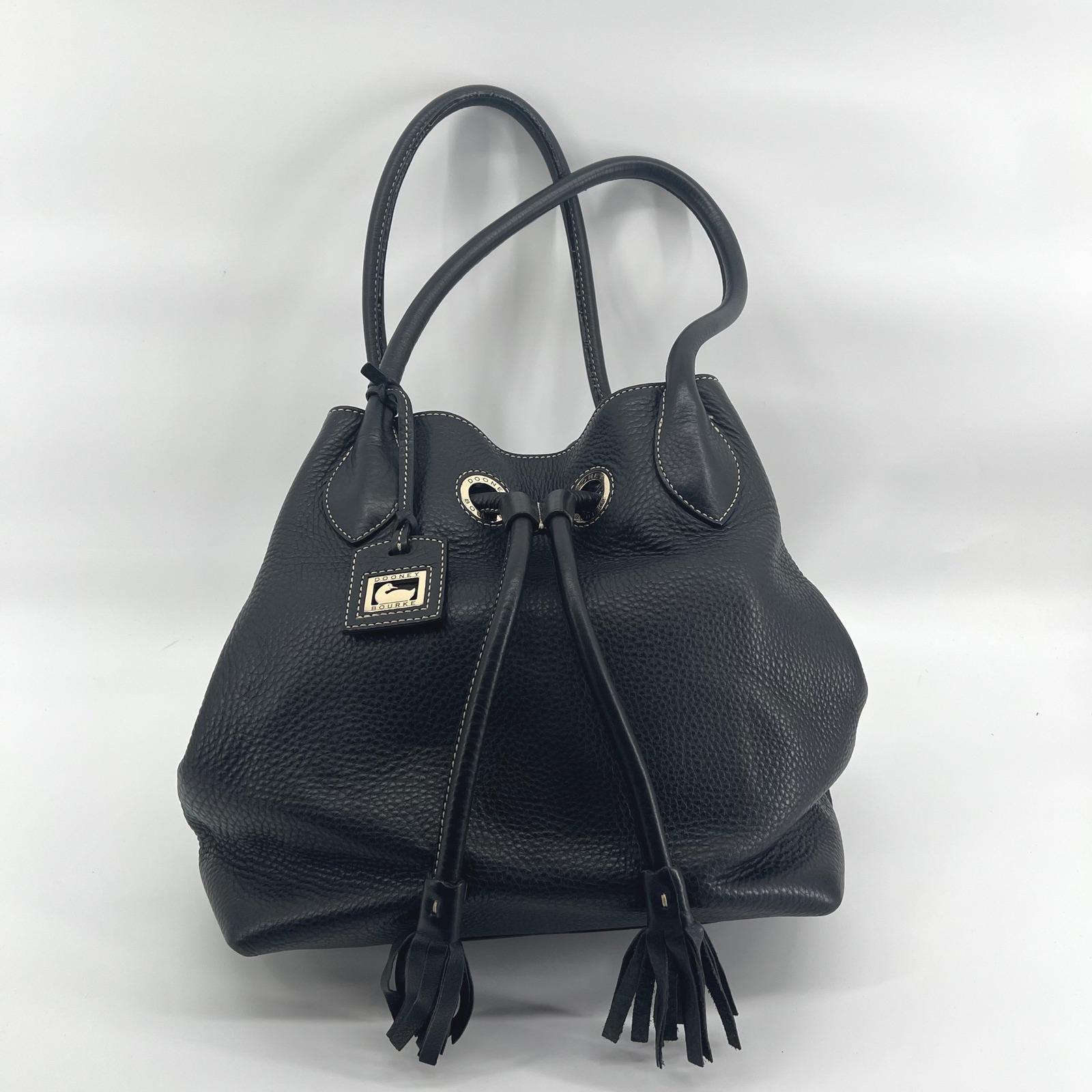 Vintage Dooney & Bourke Black Leather Drawstring Bucket Backpack Convertible Bag Vintage Dooney & Bourke Drawstring Bucket Bag – Maven Collective main image 3