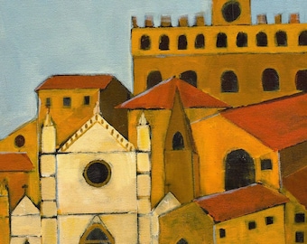 Tuscany Art Print, Florence Italy, Vertical Fine Art (36x10 inches)