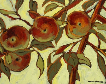 Four Apples Giclee Print – 16x20 Kitchen & Dining Room Wall Art