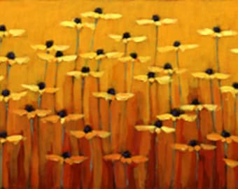 Black Eyed Susan Giclee Print, Yellow Floral Art, Signed