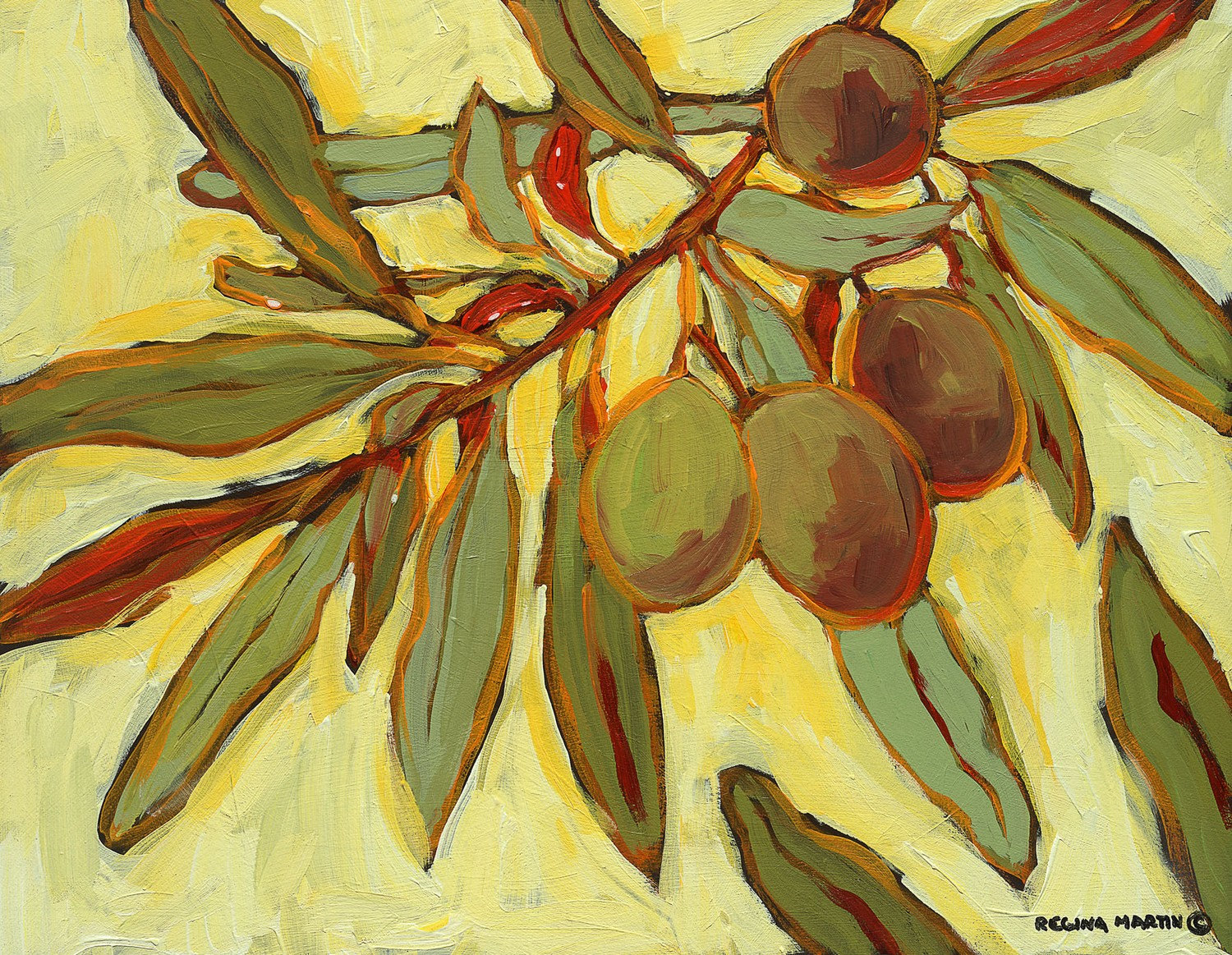 Olives art print/green olives artwork/Italy olives | Etsy