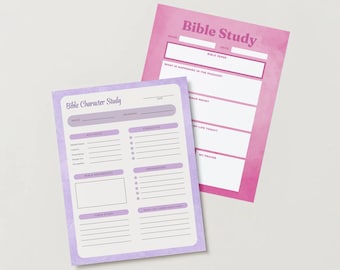 Bible Journaling Printable | Scripture Study Pages | Christian Quiet Time Journal | Faith-Based Printables