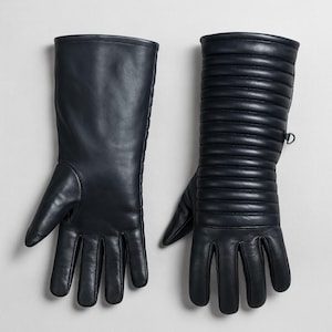 Inspired Star war Darth Vader leather gloves cosplay – Handmade Ribbed Cosplay Gloves –  Sci-Fi Armor Gloves