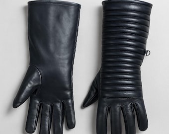 Darth Vader Leather Cosplay Gloves: Handmade Star Wars Armor