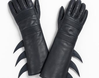 Guantes de cuero de caballero oscuro: Brazaletes de cosplay de superhéroe