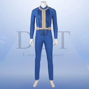 Inspired By Fallout Vault Dweller Cosplay Suit – Blue Canvas Fabric Costume – Halloween-Comic Con Outfit – Handmade for Gamers & Collectors