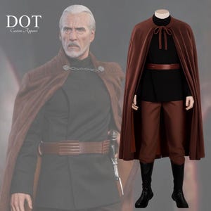 Count Dooku Jedi Sith Costume Robe – Star Wars Dark Side Cloak Set for Men, Custom Halloween Cosplay Outfit, Jedi Robe Cape