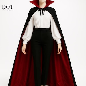 Dracula Vampire Costume: Gothic Cape, Shirt & Pants - Cosplay Set