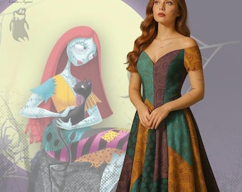 Fantasia de Sally para Cosplay de O Estranho Mundo de Jack